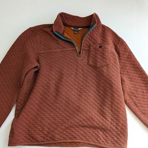 Eddie Bauer Men's rust/red quilted quarter zip pullover L